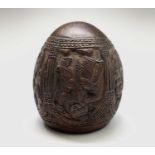 An Indian small carved coconut shell cup 55mm