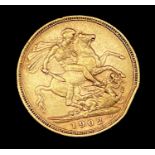 Sovereign 1902 MelbourneCondition report: Nearly Extremely Fine but scratch/Very Fine but