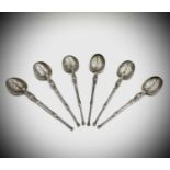 A set of six Edward VII coronation coffee spoons copying the anointing spoon Birmingham 1902 2.