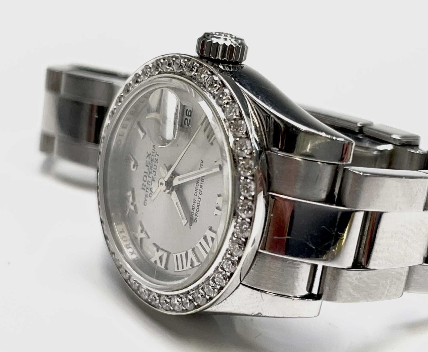 A Rolex ladies Oyster Perpetual Datejust Superlative Chronometer with diamond bezel, diameter 26. - Image 9 of 23
