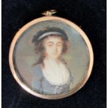 Portrait miniature. After Élisabeth Louise Vigée Le Brun (1755-1842)A young lady in late 18th