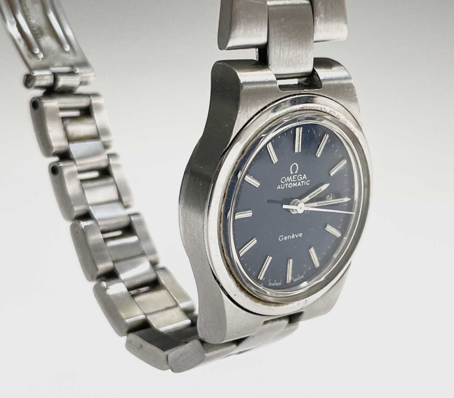 A ladies Omega stainless steel automatic Geneve Date blue dial wristwatch 26.17mm diameter with - Image 6 of 7