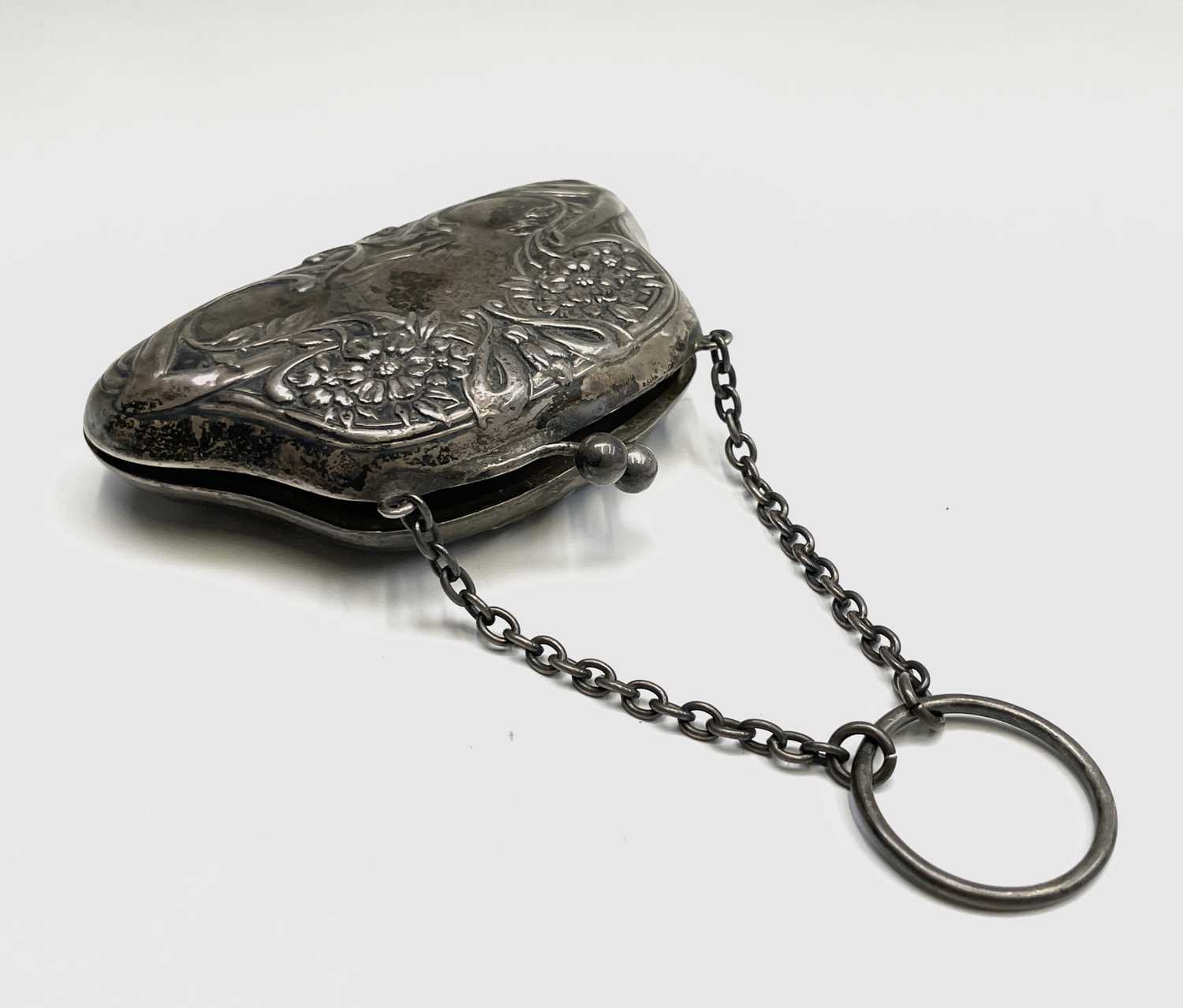 An Edwardian silver Art Nouveau purse Birmingham 1907 and an engraved silver purse Birmingham 1912 - Bild 9 aus 10