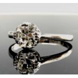 A good diamond solitaire set with an intermediate cut diamond of approximately 1.24cts carats.