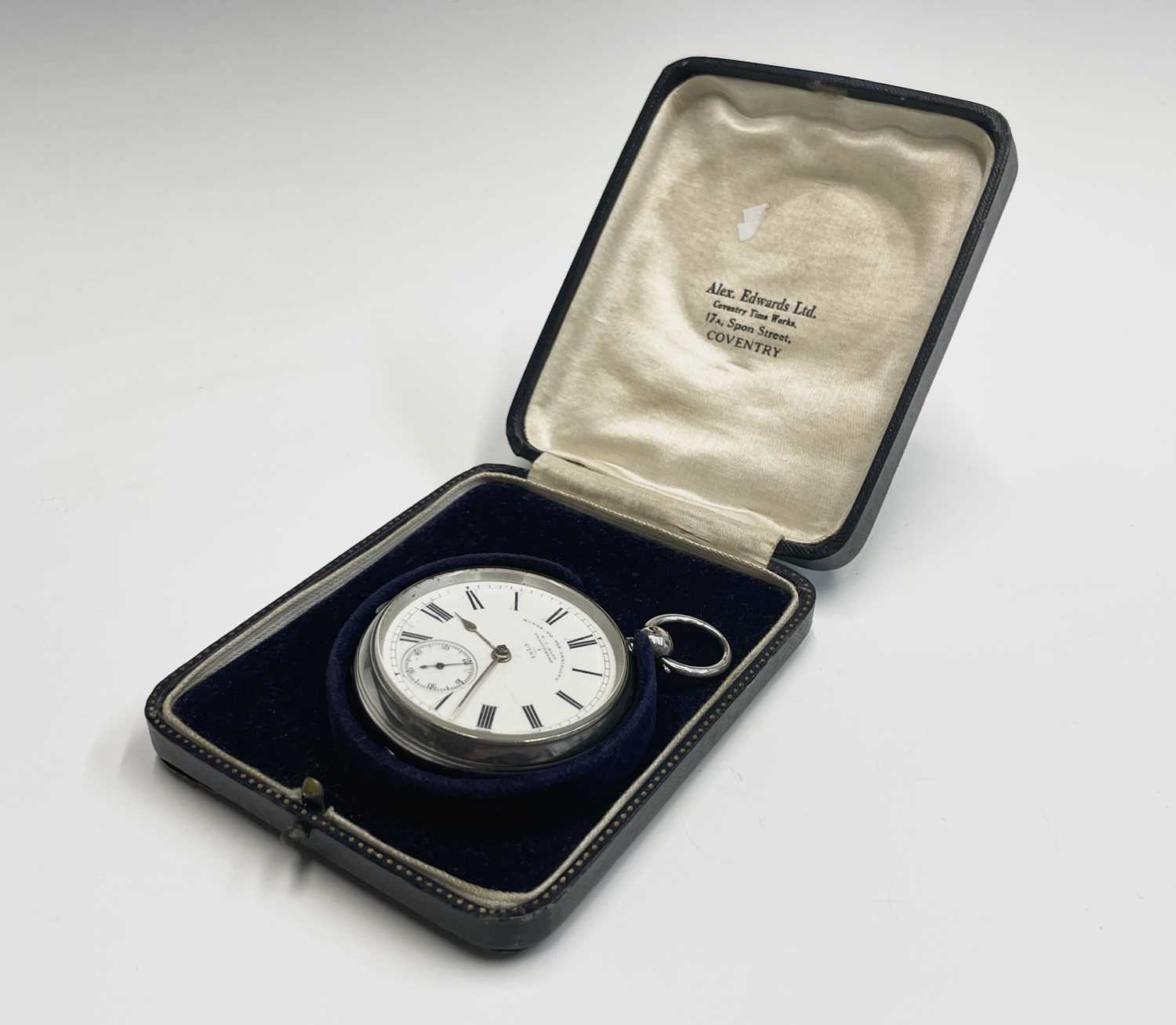 A silver cased open-face pocket watch by W C Mann Gloucester "Maker to The Admiralty" with key