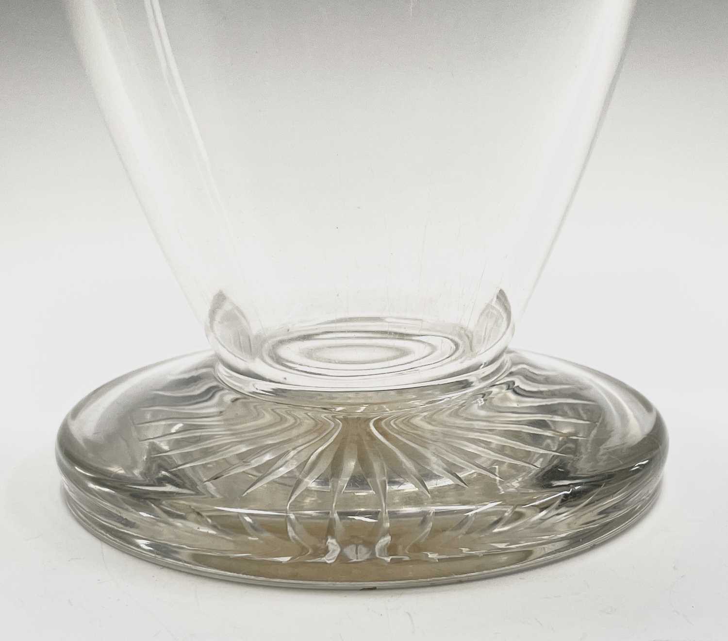 A good cut glass ovoid footed decanter with plain silver shoulder neck and quatrefoil rim by James - Image 7 of 8