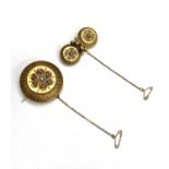A fine Victorian high-purity gold brooch with central pearl star Diameter 37mm 17.4gm and a brooch