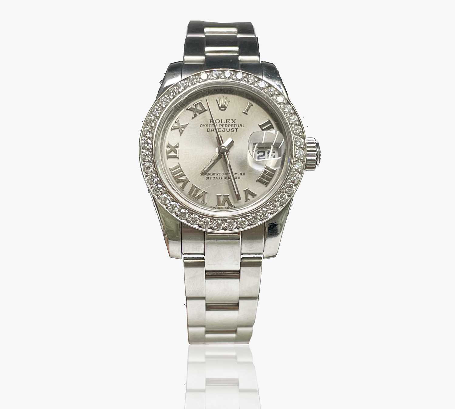 A Rolex ladies Oyster Perpetual Datejust Superlative Chronometer with diamond bezel, diameter 26. - Image 2 of 23