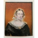 Portrait miniaturesThree portraits of 19th century ladiesThe first, on ivory, of a Mrs W Thorn,