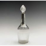 A French small silver-mounted cut glass decanter 21 cm including stopperCondition report: Damage