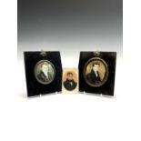 Portrait MiniatureA portrait on ivory by an amateur hand of a gentleman in black coat and white