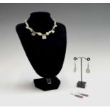 Nancy Pickard jewellery - A necklace and two pairs of earrings