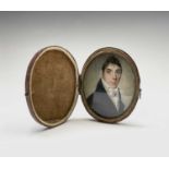 Portrait miniaturesA finely painted early 19th century portrait of a young gentleman with an elegant