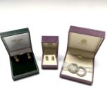 A pair of Judith Hart 9ct white gold earrings and a pair of Judith Hart 9ct ball earrings
