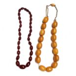 Two "amber" necklaces 150gm