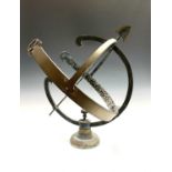 A 20th century bronze armillary sphere. Height 48.5cm.Condition report: This is in good weathered