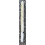 A Victorian white marble part fire curb, with moulded edge. Length 116cm.