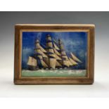 Mark Penrose, a 20th century ship diorama of 'Loch Etive', a three-masted ship, in a glazed case,