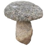 A granite staddle stone of typical form. Height 64cm.