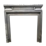 Two similar Regency-style cast iron fire surrounds. Height 127cm, width 122cm.