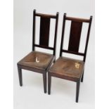Arthur Simpson of Kendal, A pair of Arts and Crafts walnut side chairs, engraved 'Margaret' and '