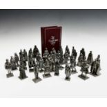 A set of 43 Franklin Mint miniature pewter figures, 'The Kings and Queens of England', together with