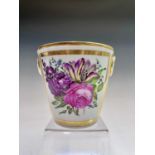 A 19th century Chamberlain's Worcester yellow ground gilded cache pot painted with flowers, script