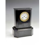 A late 19th century French mantel clock in ebonised case, the enamel dial signed 'Futvoye a