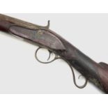 A 19th century percussion musket, converted from flintlock, with walnut stock and engraved lock