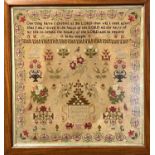 A Victorian sampler of large proportions, worked by Catherine Christopher, aged 9 years, dated 1864,