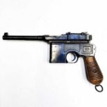 A de-activated Mauser 7.63mm calibre "broom handle" semi-automatic pistol, Model C96, Serial No.
