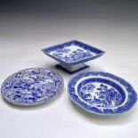 A Dillwyn & Co Swansea blue and white plate, printed with The Ladies of Llangollen pattern, diameter