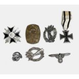 A collection of six WWII German Third Reich military badges including two infantry assult badges,