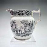 An earthenware jug, Staffordshire or South Wales, inscribed 'H & DP. Drowned Oct 4th 1833' printed
