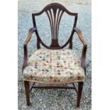 A George III style ladderback dining chair, a pair of Georgian dining chairs, and four others (7).