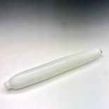 A large Victorian opaque glass rolling pin of typical cylindrical form. Length 75cm.