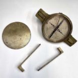 A Miners' dial, by Bate, London, mid 19th century, with silvered dial, diameter 12.5cm, total