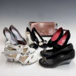 5 pairs of high heeled shoes including Russel & Bromley size 38.5, Tory Burch, Pas Ole Rouge size