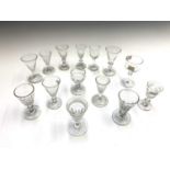 A collection of 14 late Georgian and Victorian drinking glasses (box). Provenance:Michael Trethewey.