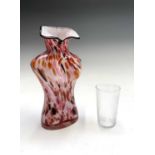 An art glass vase in the form of a female torso, height 23.5cm, together with a 'Robertson Sanderson