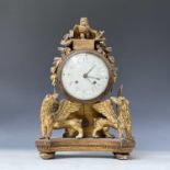 An 18th century Viennese eight-day mantel clock with alarm facility, the circular white enamel