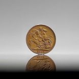 Great Britain Gold Sovereign 1887. Young head. George & Dragon.
