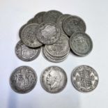 Silver half-crowns pre1947 and post 1921 x17 234.4gm