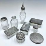 Glass jars and silver lids