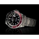 A stainless steel gentleman's Rolex GMT Master II "Coke" wristwatch, Model 16710. This was bought by