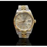 A Stainless steel and 18ct yellow gold Rolex Oyster Perpetual Datejust gentleman's wristwatch no.