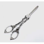 A pair of Georgian silver grape scissors by George Unite Birmingham 1870 2.59oz