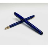 A Parker Sonnet deep blue fountain pen and matching ball-point penCondition report: Excellent