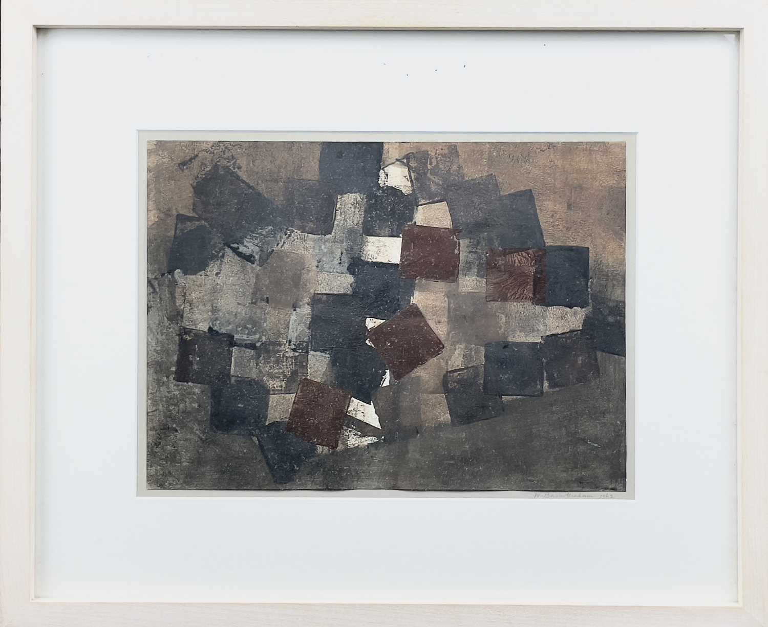 Wilhelmina BARNS-GRAHAM (1912-2004) Dancing Squares Mixed media Signed and dated 1962 Further - Image 2 of 3