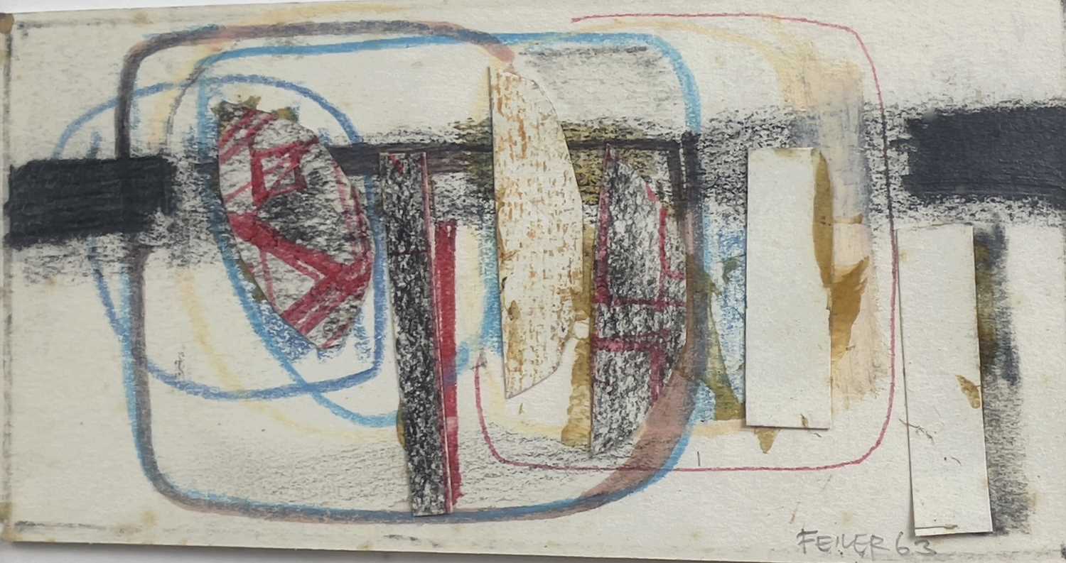 Paul FEILER (1918-2013) Untitled 2 Mixed media Signed and dated '63 Inscribed to verso 9 x - Image 2 of 3